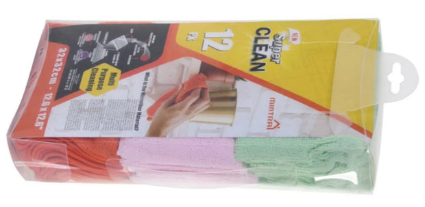 9789 Terry Microfiber Towel  12pk Assorted.
32*32 Cm