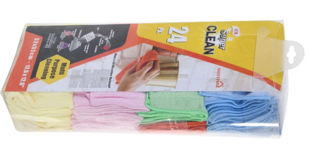 9788 Terry Microfiber Towel  24pk Assorted
32*32 cm