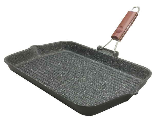 Grill Pan XL Granito With Wooden Folding Handle