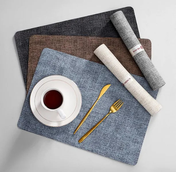 AL001B PU Leather Reversible Rectangular Placemat