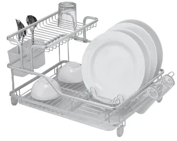 TA-1008F Silver Aluminum Dish Rack