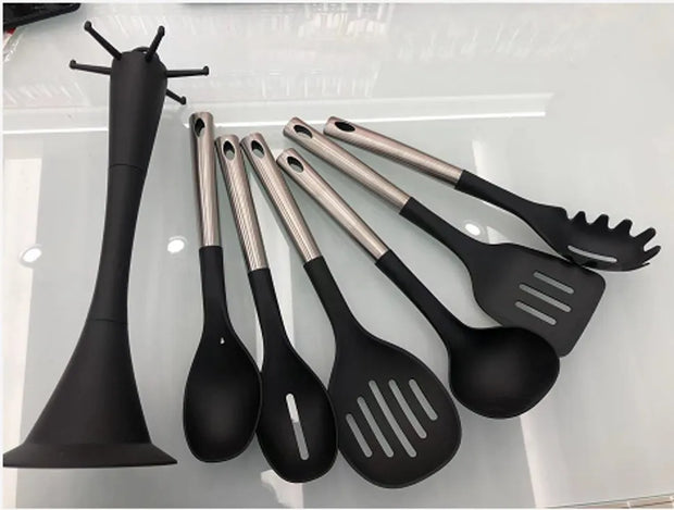 BS-85 7pcs Nylon Cooking Set w/ Stainless Steel Handle