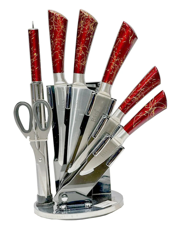 8pcs Kitchen Knife Set Red