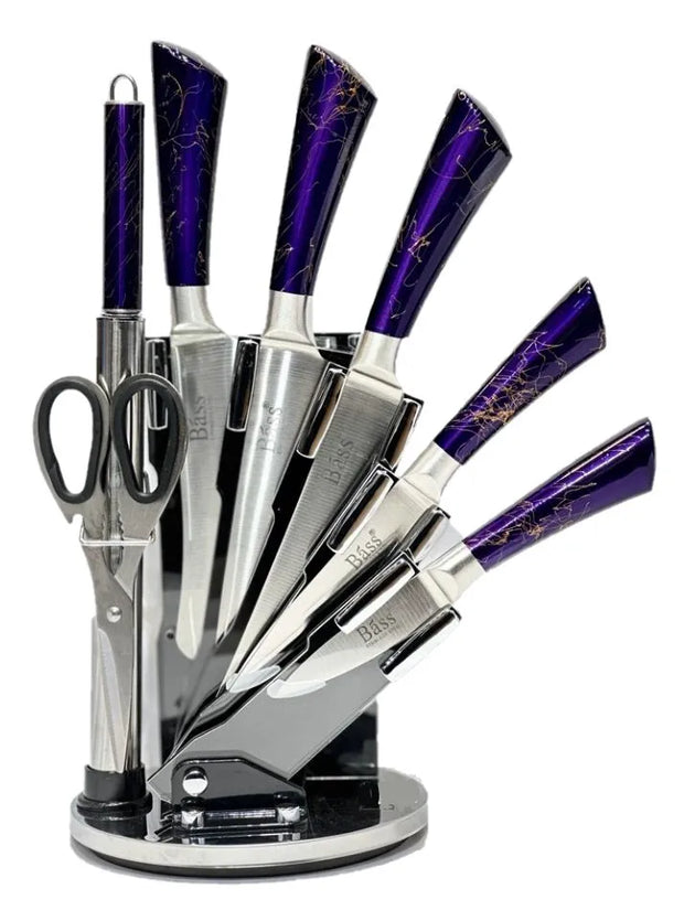 8pcs Kitchen Knife Set Purple