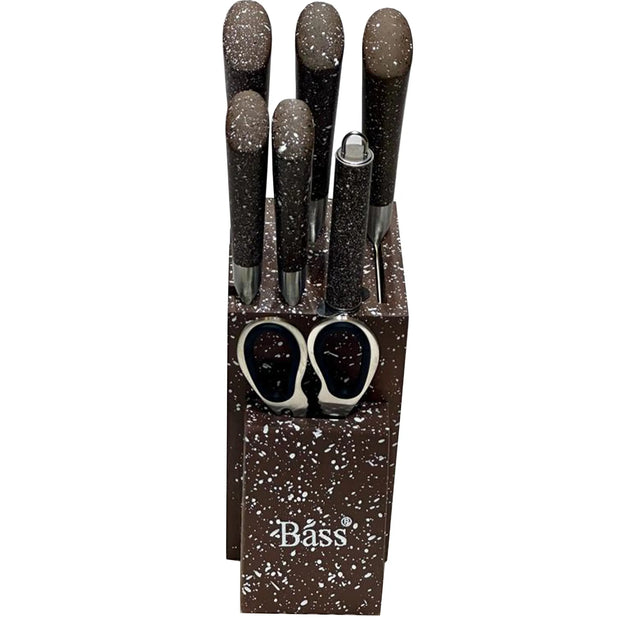 8pcs Kitchen Knife Set Brown