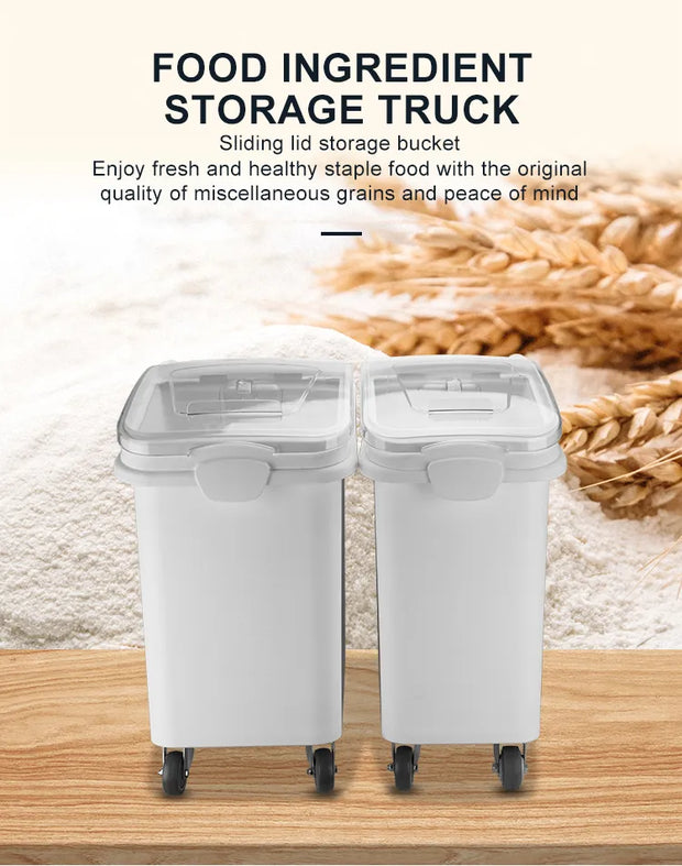 BS-GB005 PP Ingredient Bins 
102L WithScoop and wheel