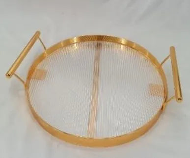Round Serving Trays with Handles