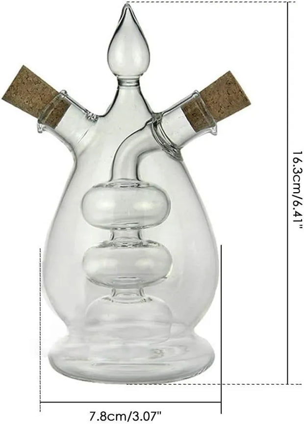 6014 Glass Two-in-one Oil/Vinegar Bottle borosilicate glass with cork