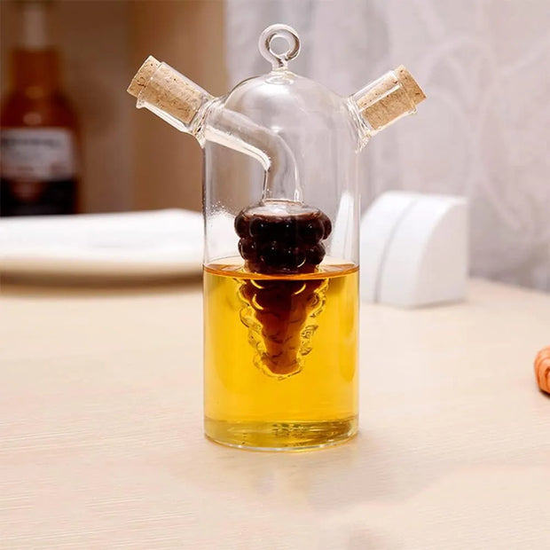 6110 2 in 1 Oil and Vinegar Dispenser / Cruet Glass Condiment  borosilicate glass with cork