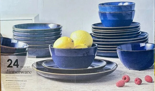 BRT004 24-Pc Ceramic Dinnerware Set