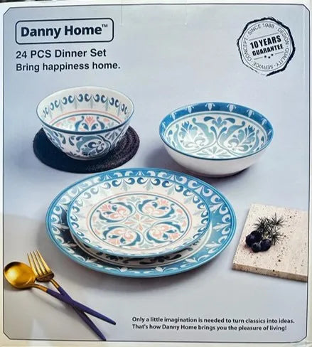 BRT102 24-Pc Ceramic Dinnerware Set