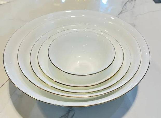 BRT028 Porcelain Bowl with Gold Rim