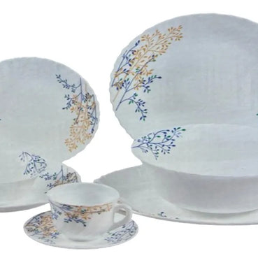 BRT037  Opal Glass Porcelain 38-Pc Dinnerware Set
