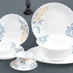 BRT037  Opal Glass Porcelain 38-Pc Dinnerware Set