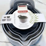 BRT097 Nesting Plastic Mixing Bowl with Pour Spouts and Handle Set