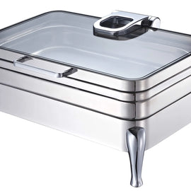 CHAFING DISH 9L Oblong, Flat Glass Lid