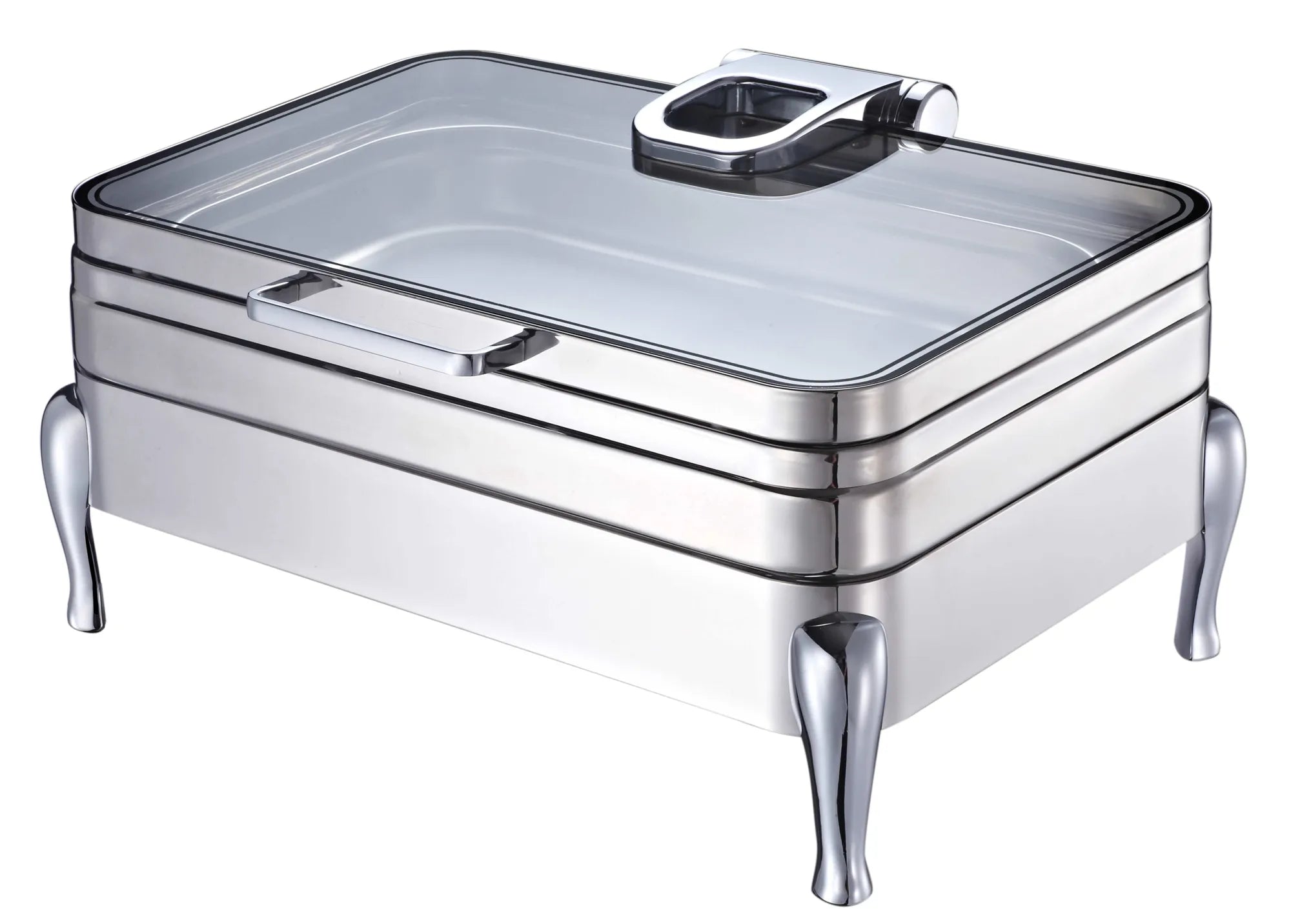 CHAFING DISH 9L Oblong, Flat Glass Lid