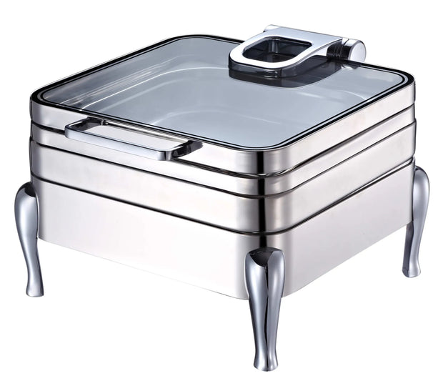 CHAFING DISH 6L Oblong, Flat Glass Lid