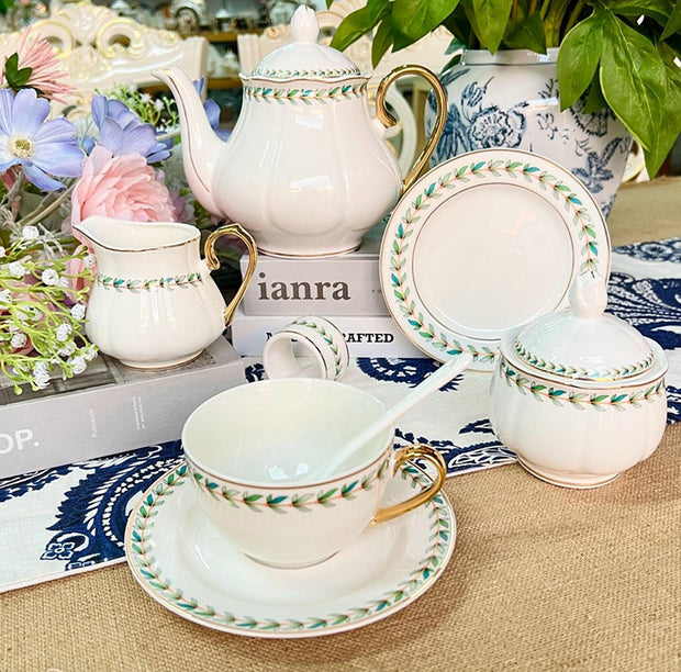 DS-23C097 31 Pcs Round Tea Set 6" Cake Plate x6