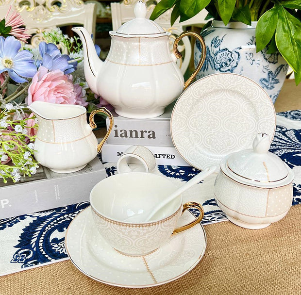 DS-23A105 31 Pcs Round Tea Set 6" Cake Plate x6