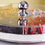 Round Candy Box With Partition Silver