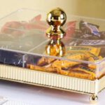 Square Candy Box With Partition Gold