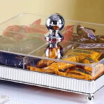 Square Candy Box With Partition Silver