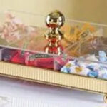 Rectangle Candy Box With Partition Gold