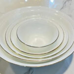 BRT030 Porcelain Bowl with Gold Rim