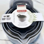 BRT097 Nesting Plastic Mixing Bowl with Pour Spouts and Handle Set